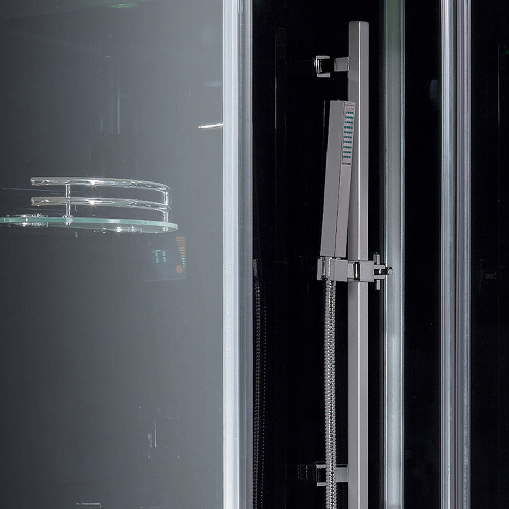 Platinum Black Steam Shower, Black, Right Shower