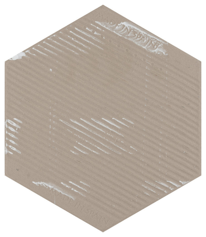 Classico Bardiglio Hex Porcelain Floor and Wall Tile Sample, White