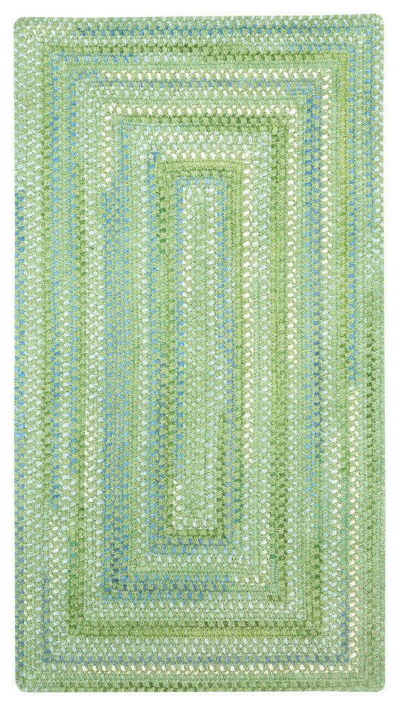 Capel Waterway Green 0470_200 Braided Rugs - 3' X 5' Concentric Rectangle
