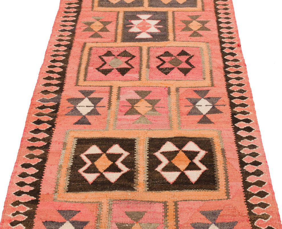 Vintage Turkish Kilim Runner 3' 3" x 9' 8", 39 in. x 116 in.