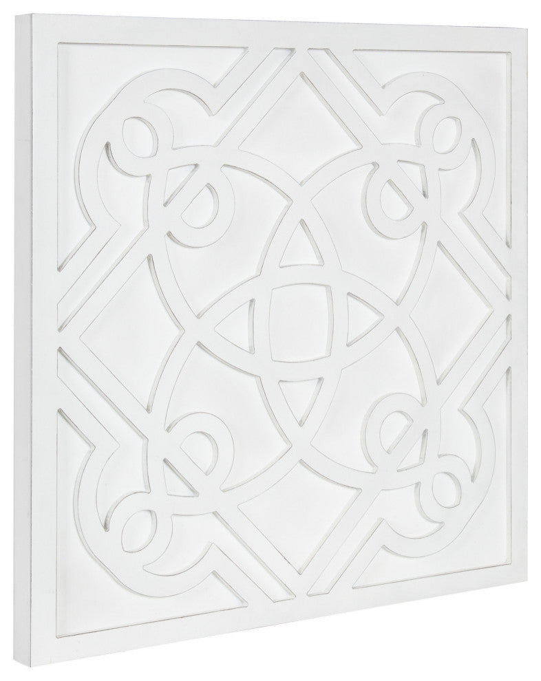 Mercador Wall Art Plaque, White, 24x24