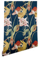 Deny Designs CayenaBlanca Orchid Dance Wallpaper, Blue, 2'x8'