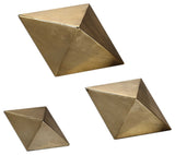 Rhombus Champagne Accents, Set of 3 By Designer David Frisch