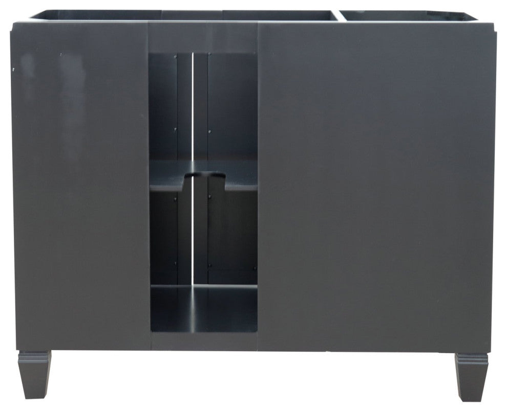 43" Single Vanity, Black Finish With Gray Granite