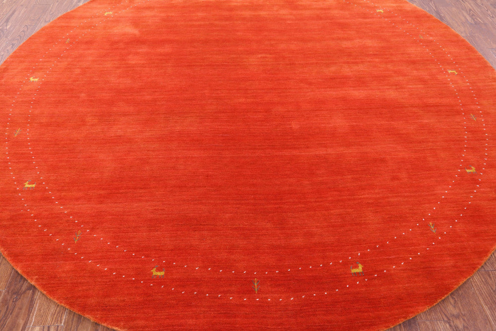 10' Round Persian Gabbeh Hand Knotted Wool Rug - Q15108