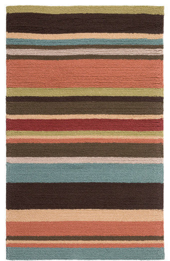 Surya Rain RAI-1091 2'6"x8' Rug, Garnet/Sage/Coral/Denim/Dark Green/Lime/Cream