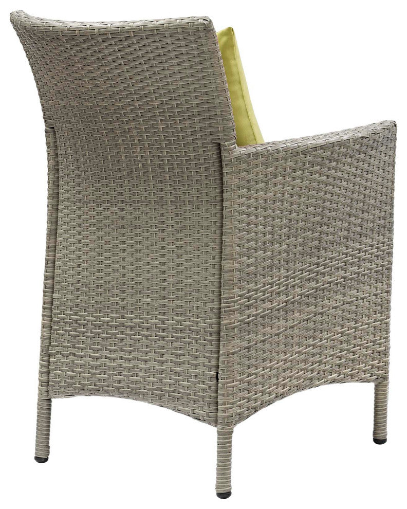 Light Gray Peridot Conduit Outdoor Patio Wicker Rattan Dining Armchair