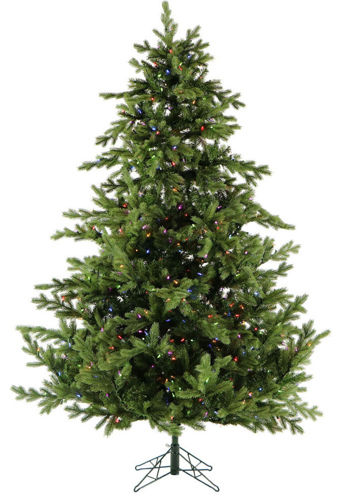 6.5' Virginia Fir Christmas Tree With Multi-Color LED String Lighting