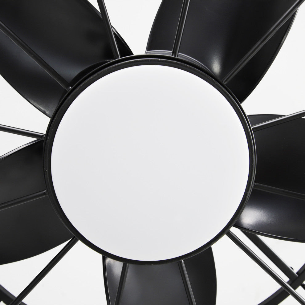 20-inch Modern Outdoor Black Small Cage Black LED Ceiling Fan with Remote