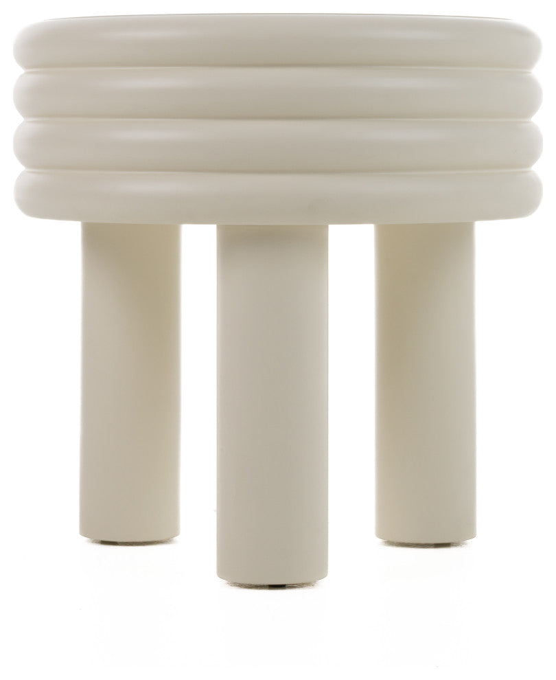 Townley Contemporary White Round End Table