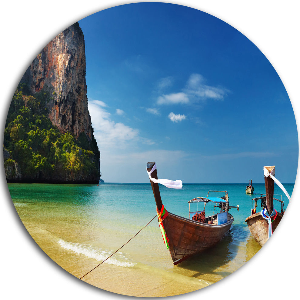 Andaman Sea Tropical Beach, Photography Round Wall Art, 11"