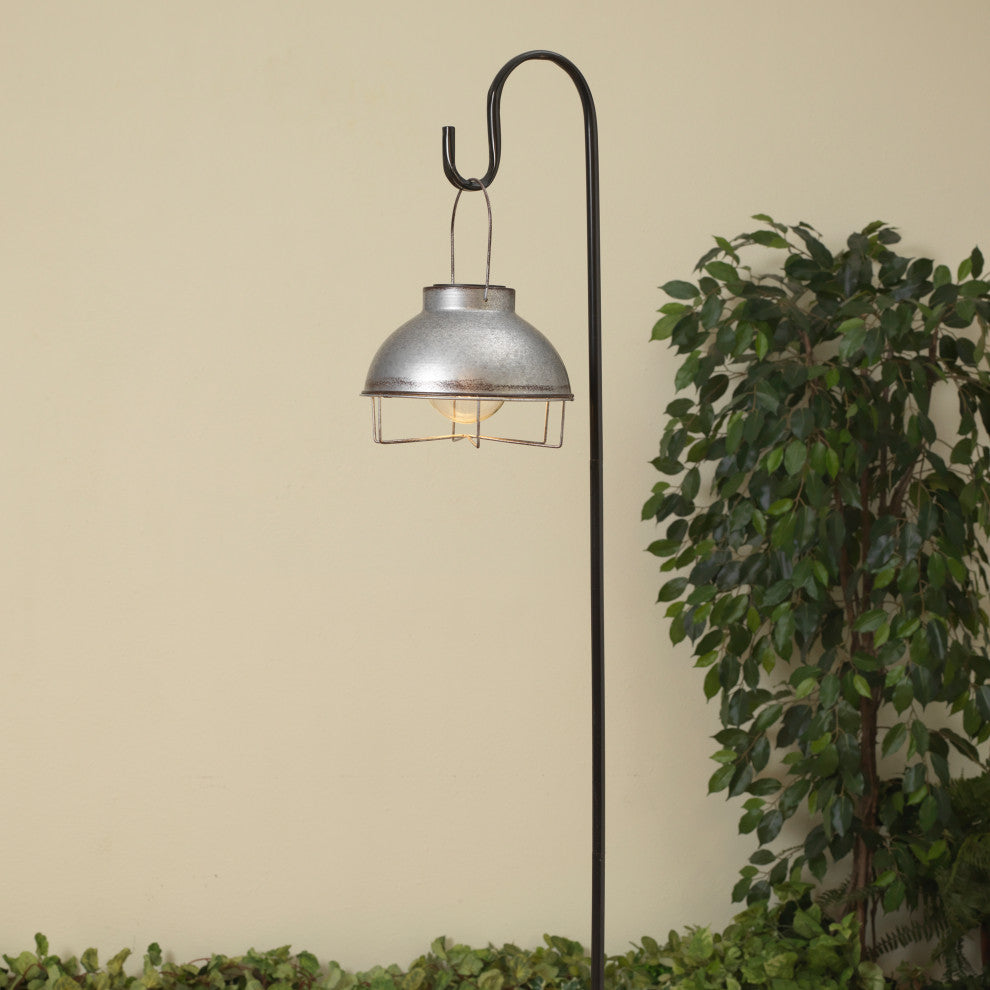 43.3" Solar Lighted Metal Lamp