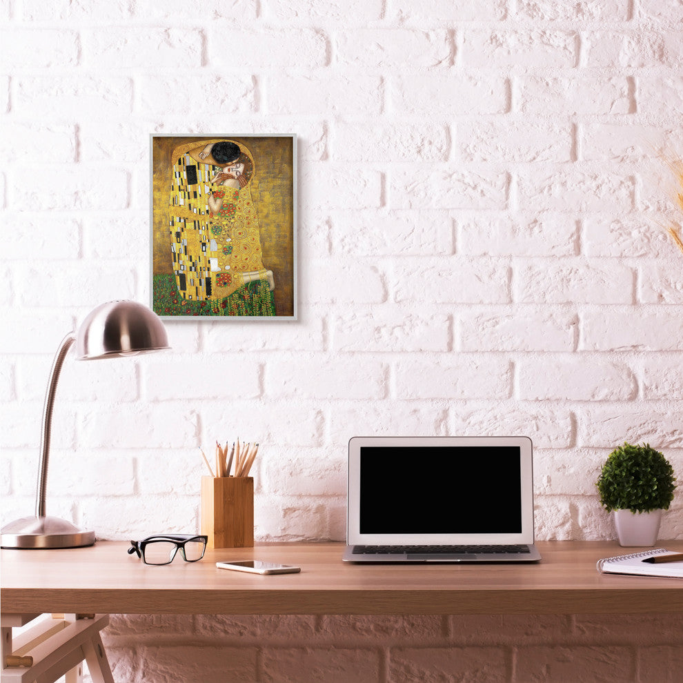 Patterned Gold Green Classic Figure Painting, 16"x20"