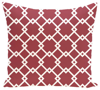 Link Lock Geometric Print Pillow, Brick, 18"x18"