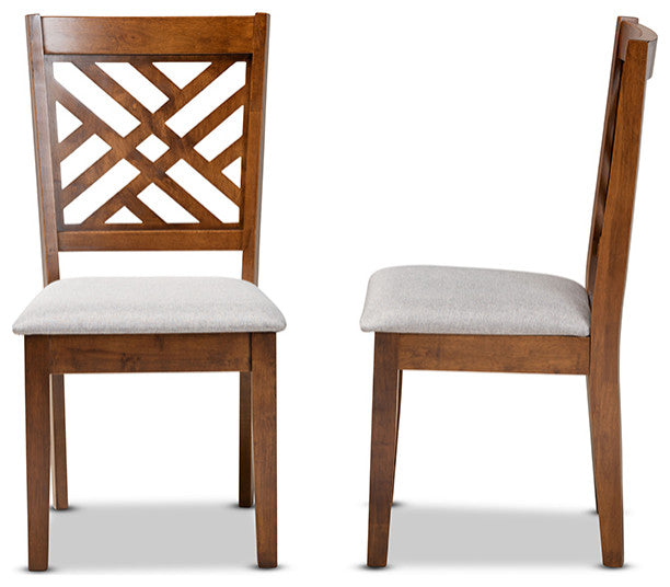 Chipman Modern Gray and Walnut Brown Dining Chair, Set of 2