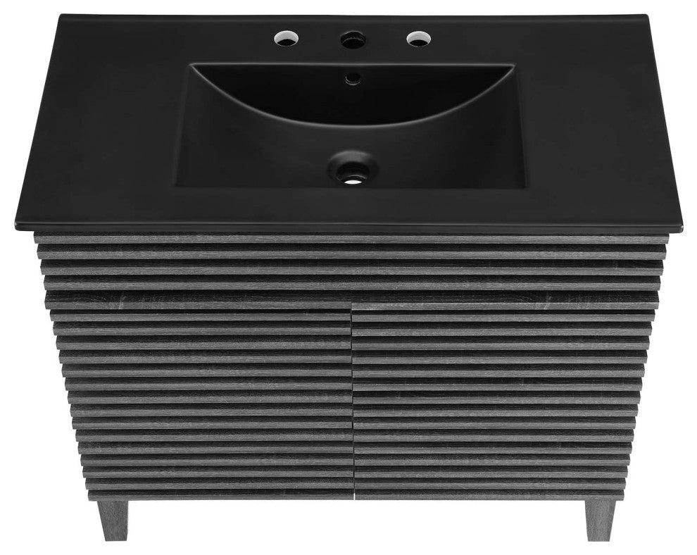 Render 36" Bathroom Vanity, Charcoal Black
