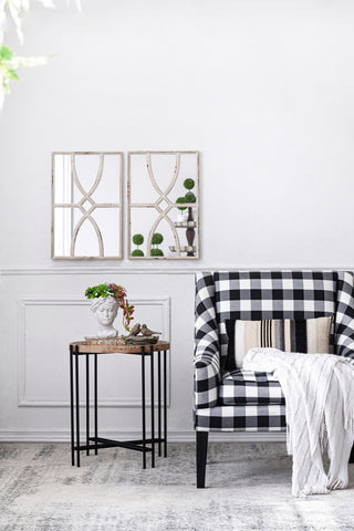 Gewnee 16" x 23" Rectangular Wooden Wall Mirror , White