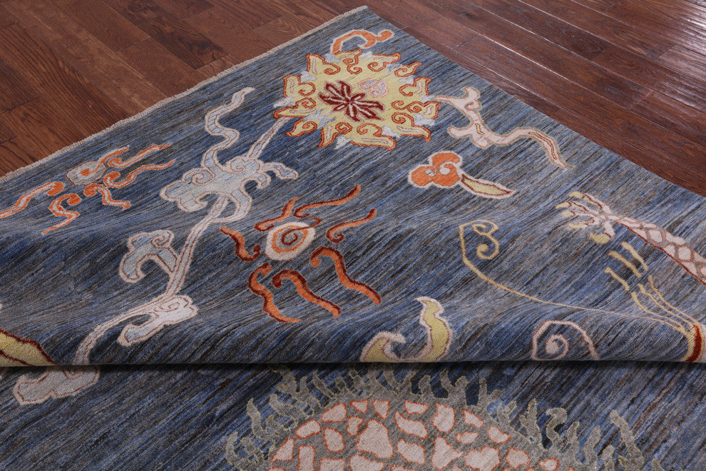 Dragon And Phoenix Handmade Wool Rug 8' 4" X 9' 10" Q10401