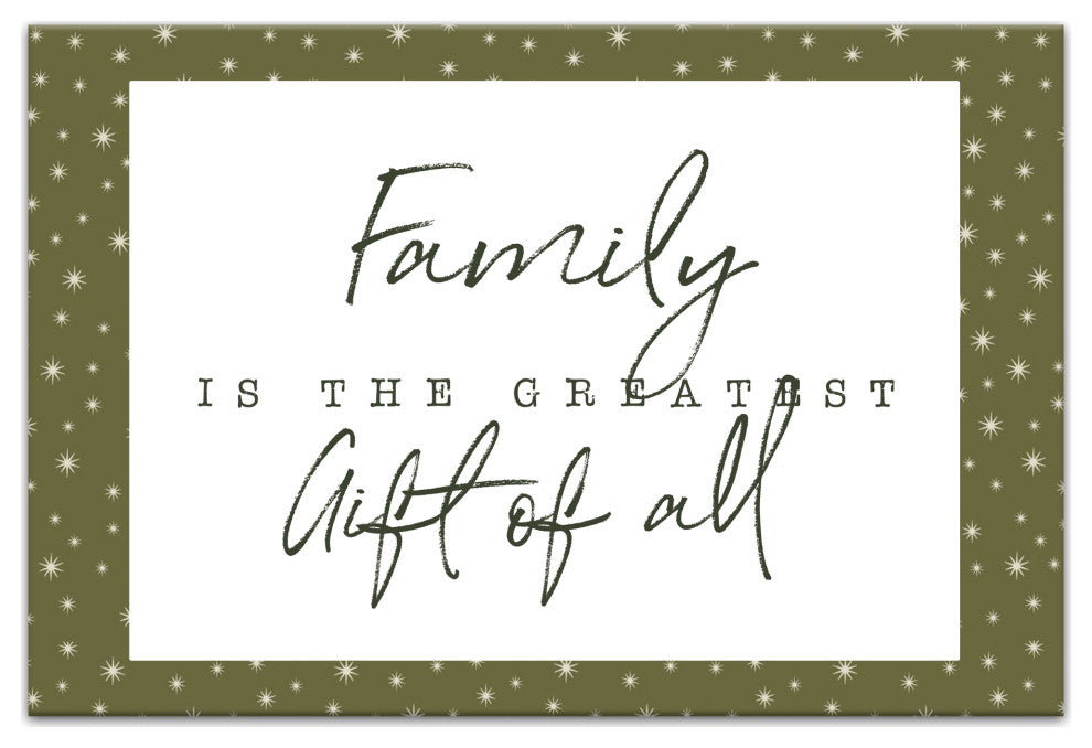Family Greatest Gift Green Twinkle 30x20 Canvas Wall Art