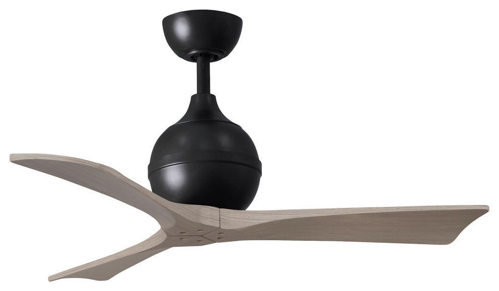 Irene-3 Paddle Fan, Matte Black, 42", Gray Ash Blades