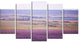 Calm Sunset over Lavender Field, Floral Canvas Art Print, 60"x32", 5 Panels