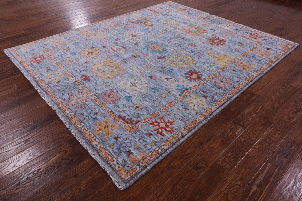Hand Knotted Turkish Oushak Wool Rug 8' 0" X 9' 10" - Q13480