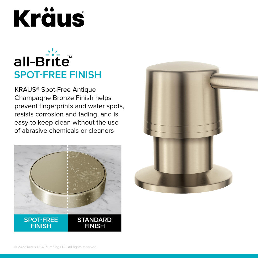 Soap Dispenser, Spot Free Antique Champagne Bronze
