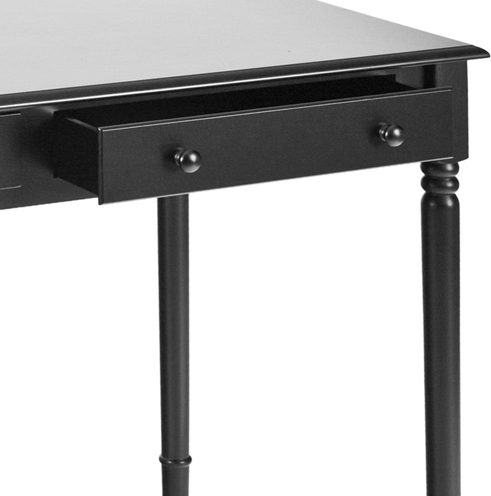 Richter Writing 2-Drawer Desk, Satin Black