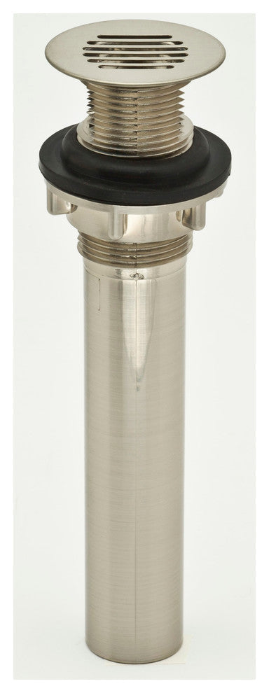 DecoDRAIN Grid Strainer Drain for Bathroom Sink, No Overflow, Brushed Nickel
