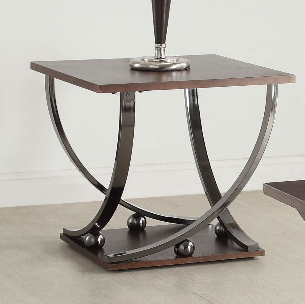 Isiah End Table, Black Nickel