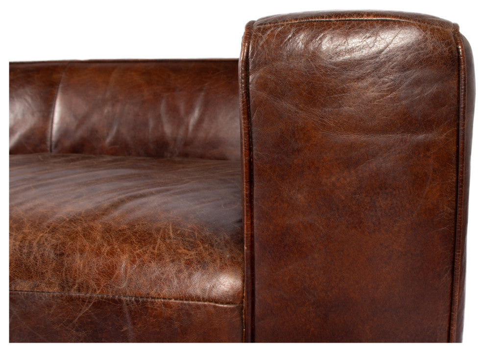 First of A Kind Bolton Sofa Cappuccino Brown Leather