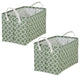 Cotton Polyester Laundry Bin Lattice Artichoke Green Rectangle Large, Set of 2