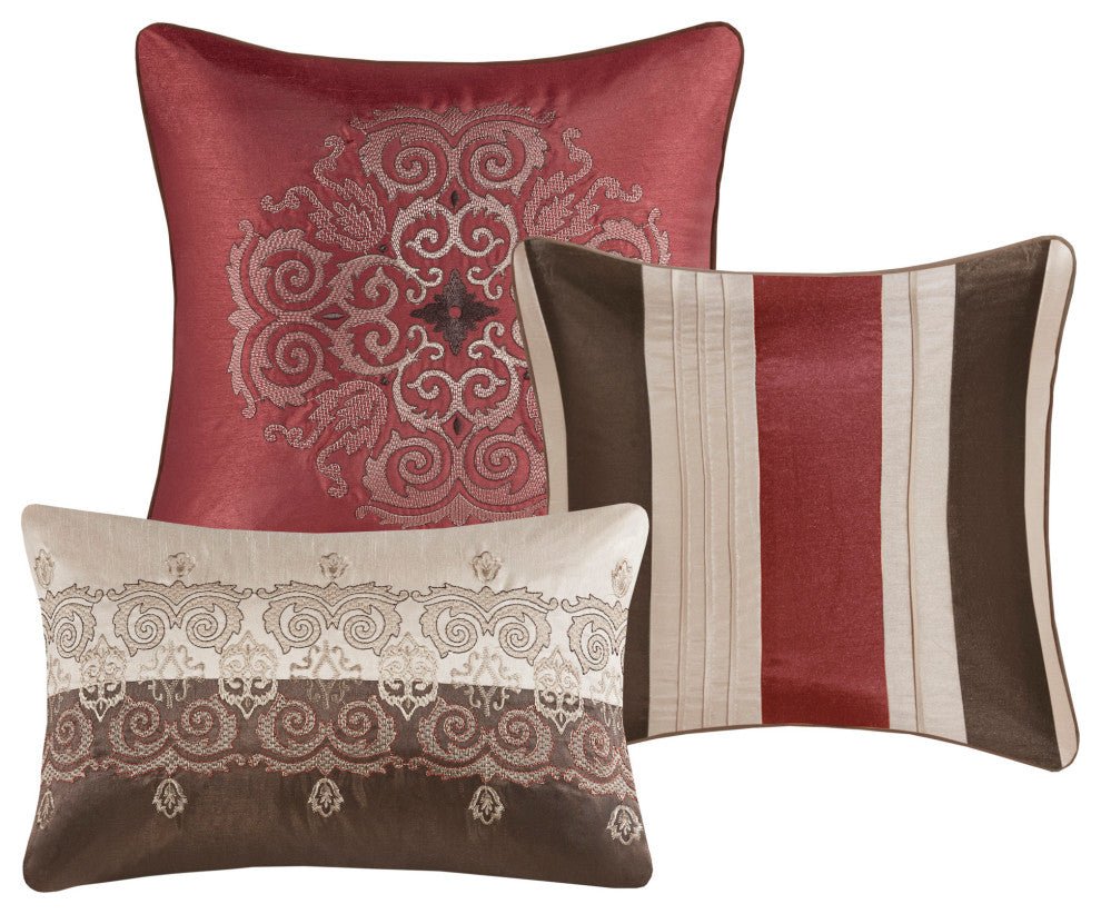 Madison Park Jacquard-Pieced 7-Piece Comforter Set With Embroidery, Queen