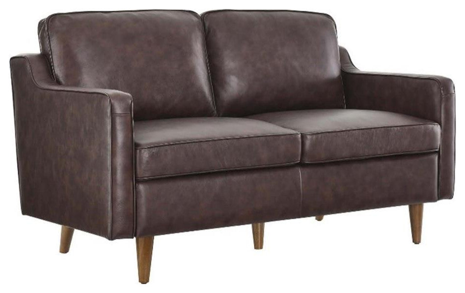 Impart Genuine Leather Loveseat, Brown