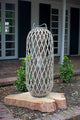 Tall Grey Willow Lantern with Glass - Small