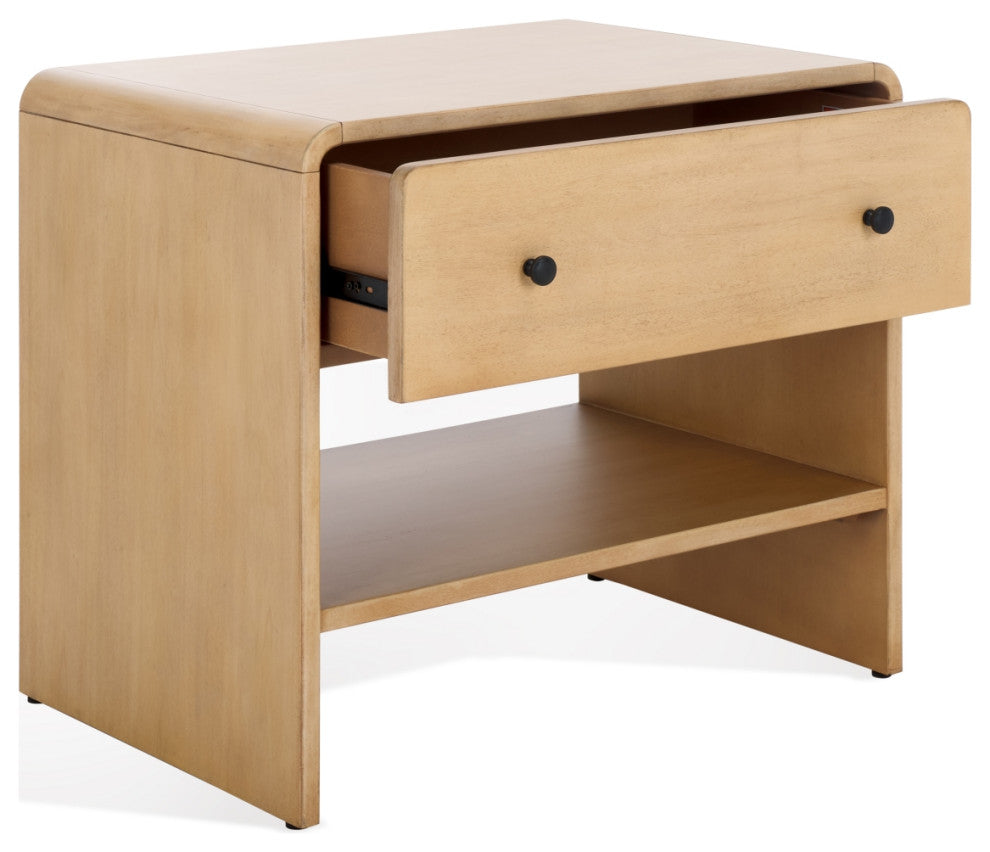 Safavieh Couture HayDriana 1 Drawer Wood Nightstand, Natural
