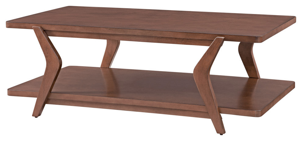Mid CÐµntury ModÐµrn Walnut Cocktail TablÐµ  AnglÐµd FramÐµ