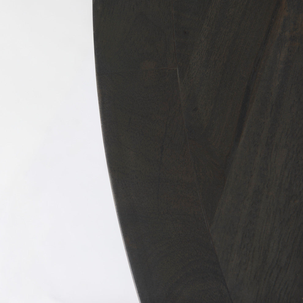 Liesl Dark Brown Solid Wood 54" Round  Dining Table, Black