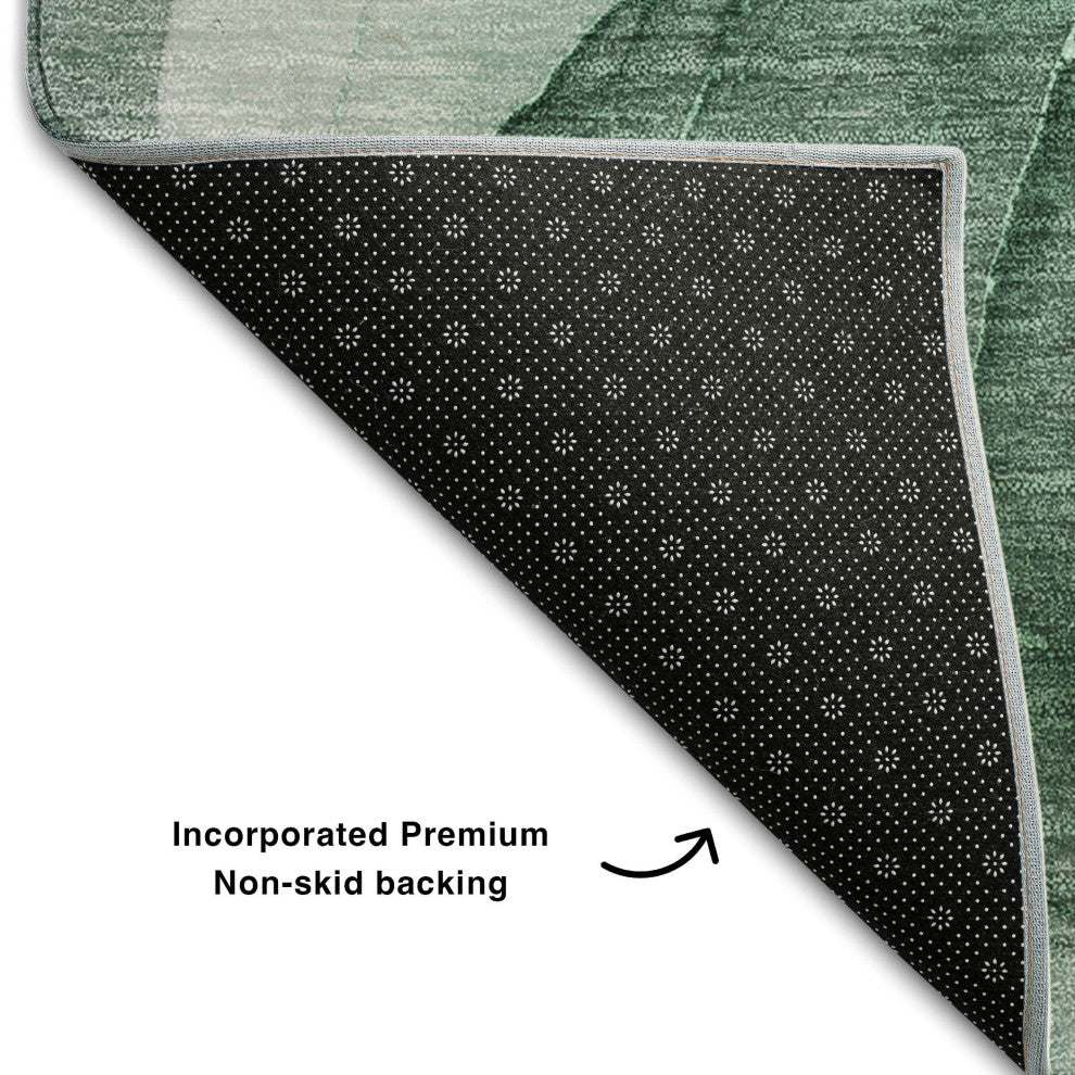 Premium Machine Washable Mayfield AMF504 Green 10' x 14' Rug