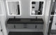CastelloUSA Amazon 84" Wall Mounted Bathroom Vanity Set, Gray, Black Top, Black Handles
