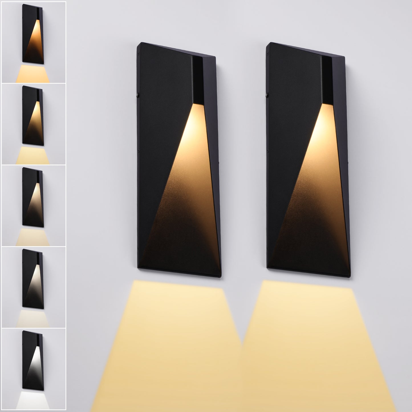 2-Pack 5CCT LED Wall Sconces, Dimmable, 12w