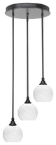 Empire 3-Light Cluster Pendalier, Espresso/White Marble
