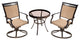 Hanover FNTDN3PCSWG Fontana Aluminum Framed Outdoor Bistro Set - Tan