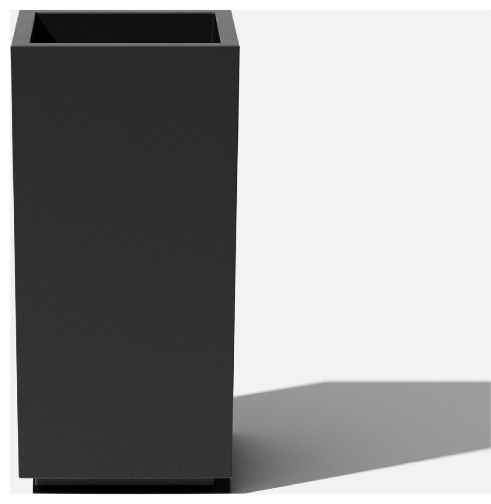 Veradek Block Series Pedestal Planter, Black, Tall
