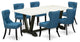 V627Si121-7, 7-Piece Dinette Set, 6 Chairs, Table Top and Wooden Legs