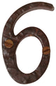Iron Vintage House Number NO-IR830-50 2" by RCH Hardware, Rust, 6