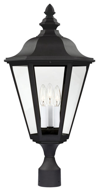 Brentwood 3-Light Outdoor Post Lantern, Black