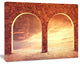 Fantasy Background with two Arches, Landscape Canvas Art Print, 40"x30"