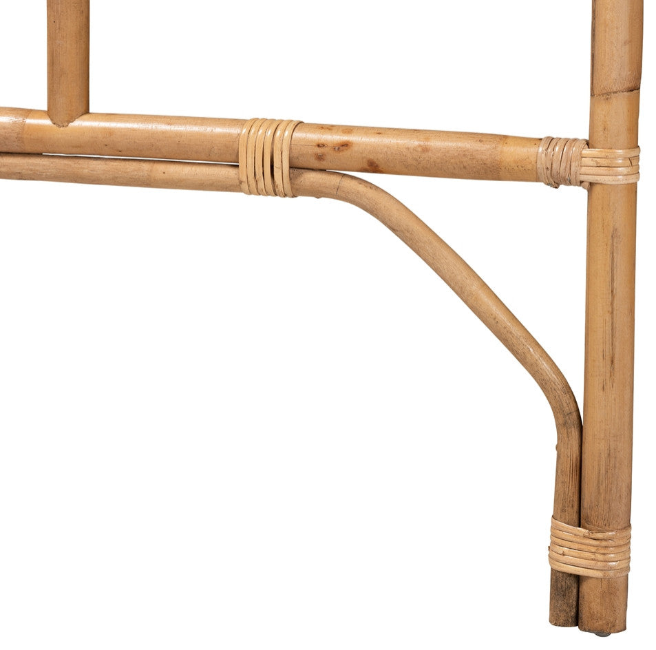 Modern Bohemian Natural Rattan Queen Size Standalone Headboard