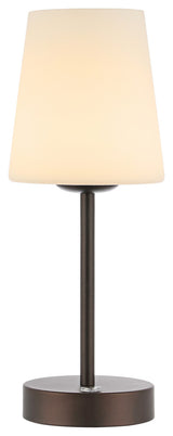 12.75" Modern Minimalist Iron Rechargeable Integrated LED Table Lamp, Black
